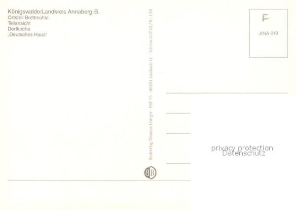 Koenigswalde Erzgebirge Ortsteil Brettmühle Teilansicht Dorfkir – Bild 2