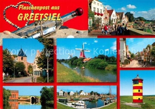 Greetsiel Teilansichten Windmühlen Strassenpartie