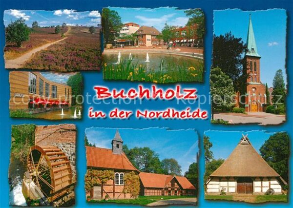 Buchholz Nordheide Heide Teich Kirche Mühlrad Gehöft