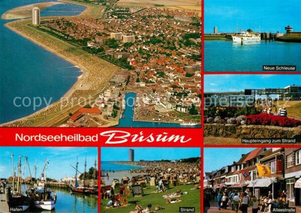 Buesum Nordseebad Fliegeraufnahme Neue Schleuse Strand Ha