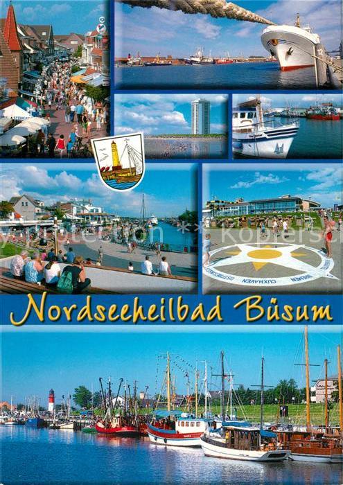 Buesum Nordseebad Ortsmotive Hafenpartie Ozeandampfer am