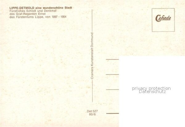 Detmold Fürstl Schloss und Denkmal des Graf Reg – Bild 2