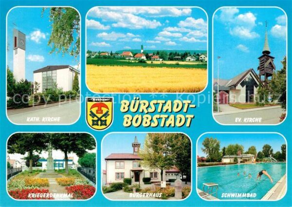 Bobstadt Buerstadt Kath Kirche Panorama Ev Kirche Kriegerd