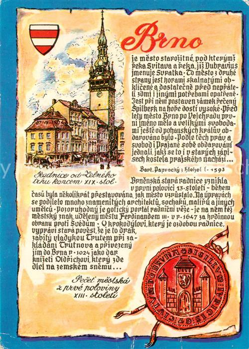 Brno Bruenn Radnice od Zelneko trhu koncem XIX stol