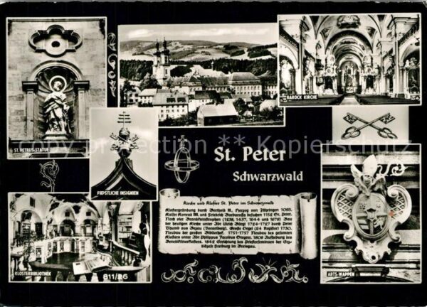 St Peter Schwarzwald St Petrus Statue Barock Kirche Päpstlic