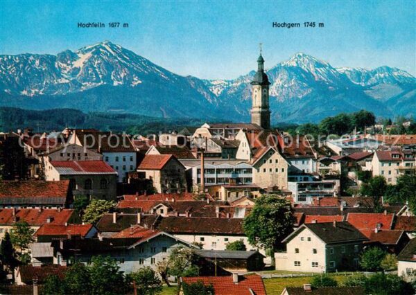 Traunstein Oberbayern mit Hochfelln und Hochgern
