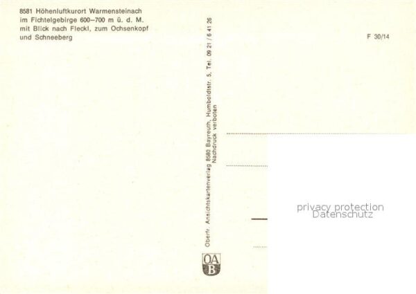 Warmensteinach mit Fleckl Ochsenkopf und Schneeberg – Bild 2