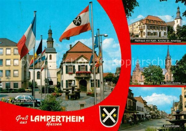 Lampertheim Bergstrasse Rathauspartie Kath Kirche St Andreas Ev