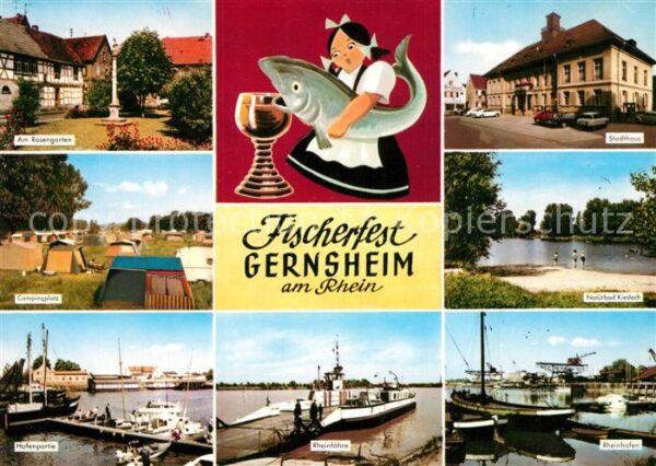 Gernsheim Rosengarten Camping Hafen Rheinfähre St