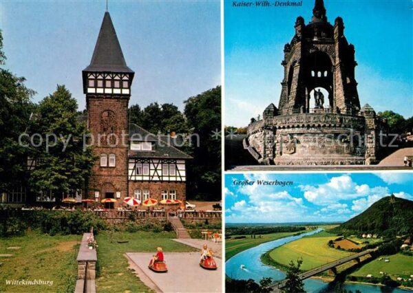 Porta Westfalica Wittekindsburg Weserbogen Fliegeraufnah