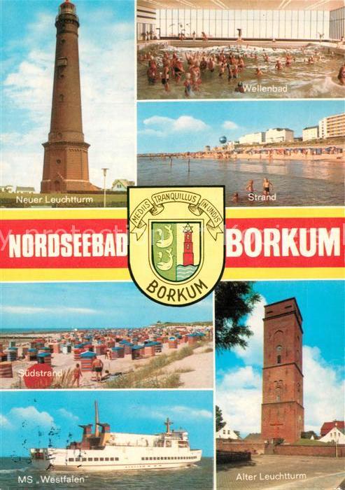 Borkum Leuchttürme Wellenbad Strand MS-Westfal