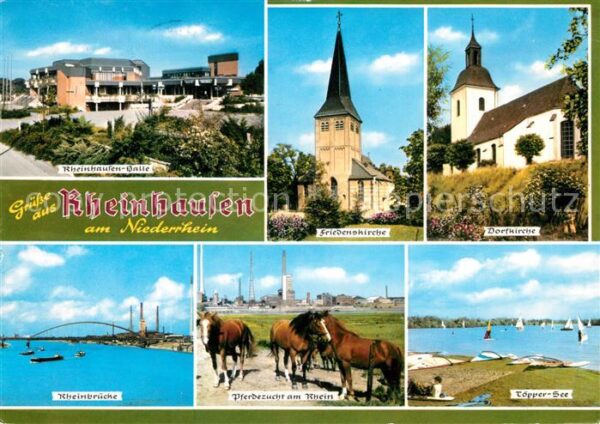 Rheinhausen Duisburg Rheinhausenhalle Kirchen Rheinbrücke Pf