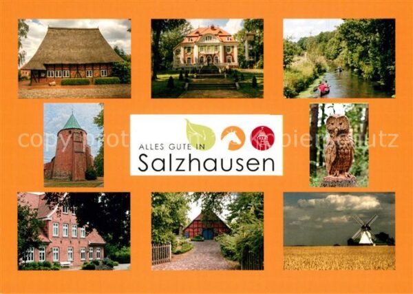 Salzhausen Lueneburger Heide Kirche Windmühle Wohnhäuser