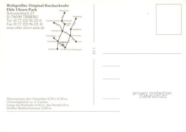 Triberg Schwarzwald Weltgrösste Original-Kuckucksuhr Eble U – Bild 2
