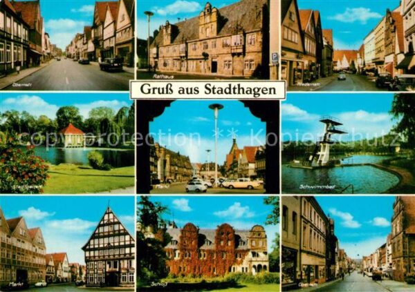 Stadthagen Oberstrasse Stadtgarten Marktplatz Schl