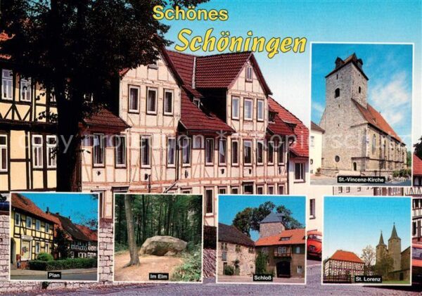 Schoeningen Fachwerk Kirchen Schloß Elm Plan