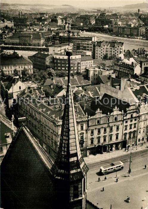 Plzen Pilsen Fliegeraufnahme Kirchturm