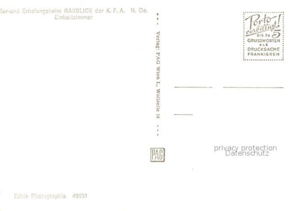 Wien Erholungsheim Raxblick de K.F.A. Einbet – Bild 2
