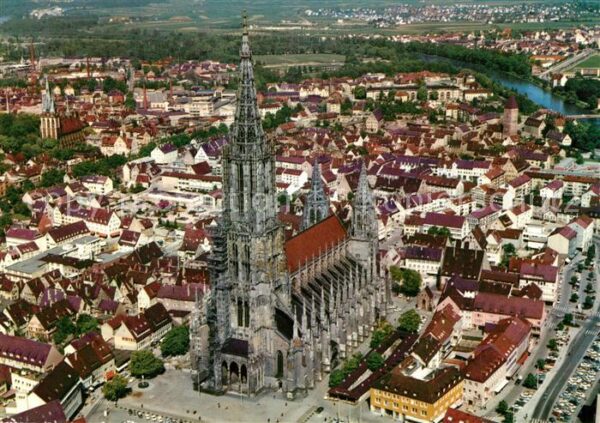 Ulm Donau Fliegeraufnahme Dom höchste Kirche der