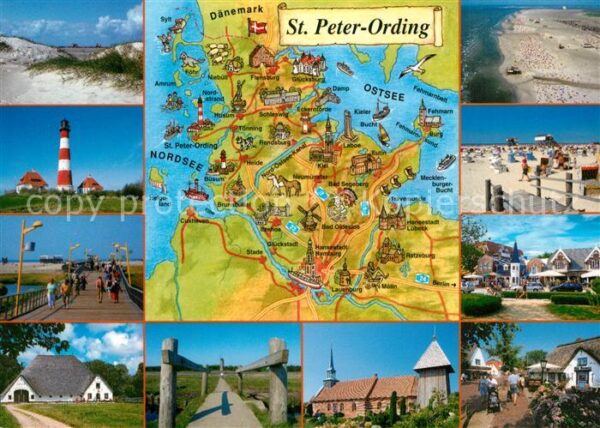 St Peter-Ording Strand Leuchtturm Lageplan Fliegeraufna