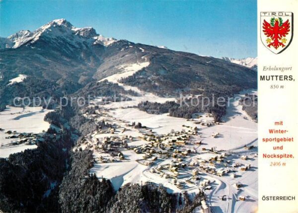 Mutters Tirol Winterlandschaft Fliegeraufnahme
