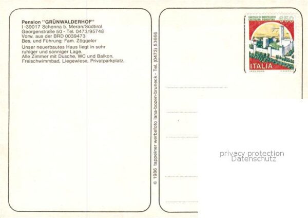 Schenna Meran Pension Grünwalderhof – Bild 2