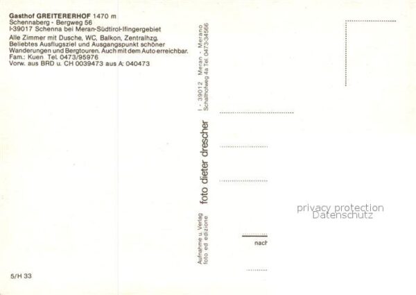 Schenna Meran Gasthof Greitererhof – Bild 2