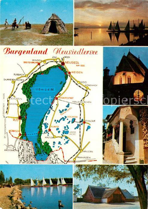 Neusiedl See Neusiedler See Panoramakarte Abendstimm