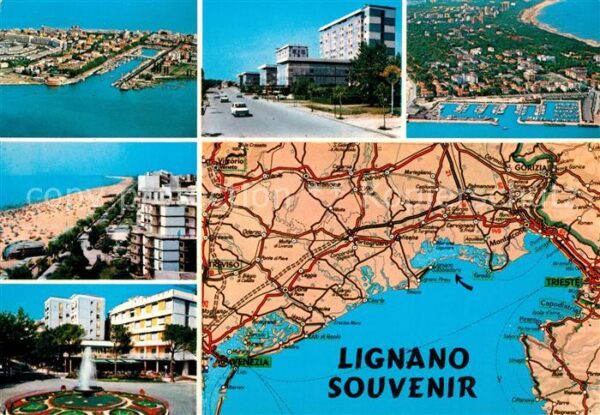 Lignano Riviera Automobilkarte Touring Club Italiano