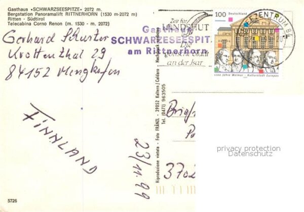 Ritten Renon Gasthaus Schwarzseespitze Bergstation P – Bild 2