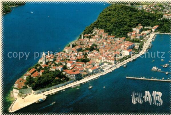 Rab Croatia Fliegeraufnahme Altstadt