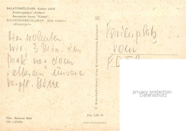 Balatonfoeldvar Erholungsheim Kistext – Bild 2