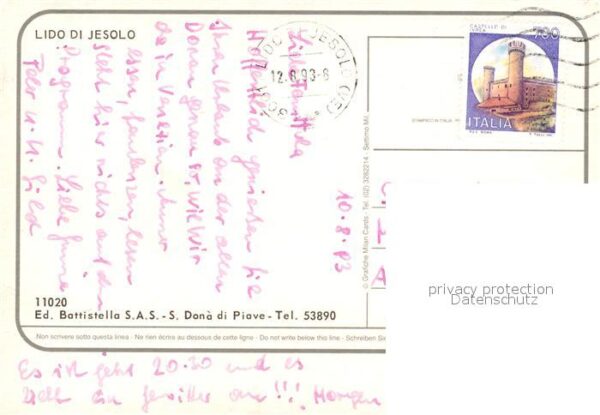 Lido di Jesolo Strand Landkarte Hotelanlagen Fliegerau – Bild 2