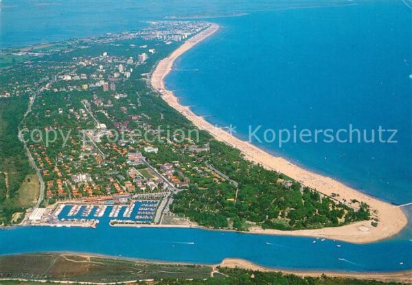 Lignano Sabbiadoro Fliegeraufnahme Strand Hafen