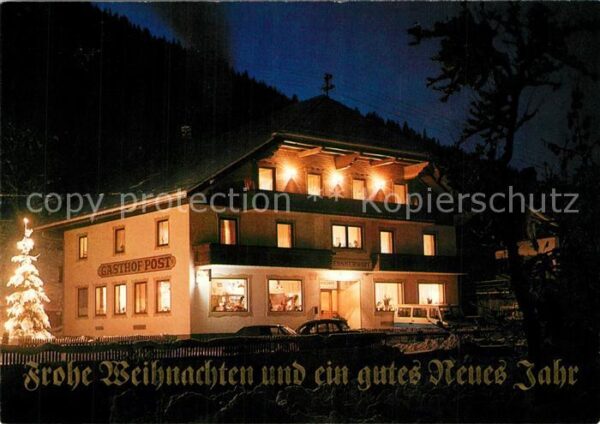 Muhr Lungau Gasthof Messnerwirt Grußkarte Nachtaufn