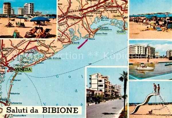 Bibione Pineda Straßenkarte Strand Hotelanlagen
