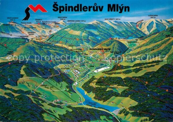 Spindleruv Mlyn Spindlermuehle Panoramakarte