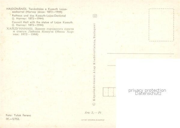 Hajdunanas Ungarn Rathaus Kossuth Lajos Denkmal – Bild 2