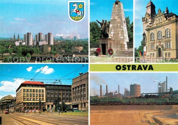 Ostrava Ehrendenkmal Rathaus Bahnhof Neue Hütte