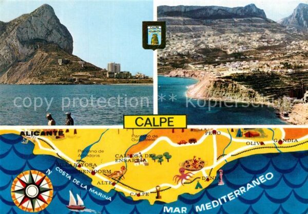 Calpe Costa del Marina Landkarte Steilküste