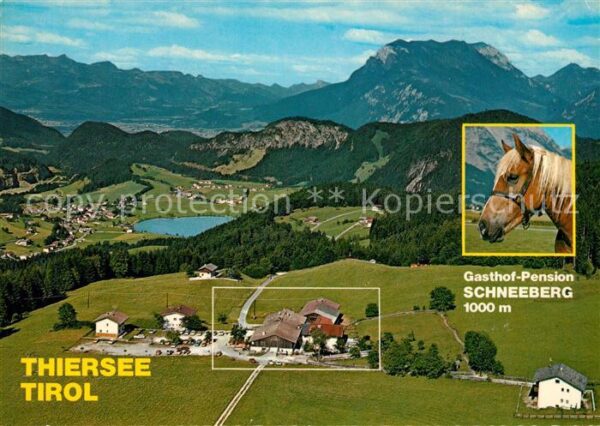 Thiersee Fliegeraufnahme Gasthof Pension Schneeb
