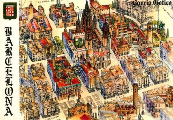 Barcelona Cataluna Fliegeraufnahme Barri Gotic
