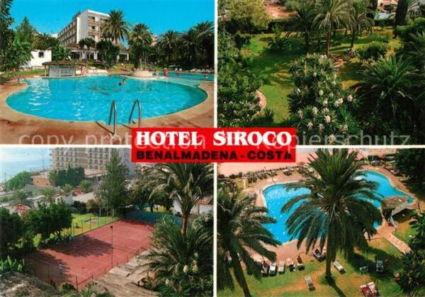 Benalmadena Costa Hotel Siroco Tennisplatz Swimmpool
