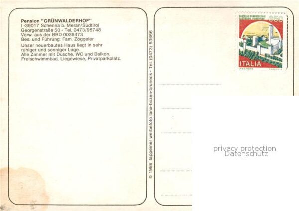 Schenna Meran Pension Grünwalderhof – Bild 2
