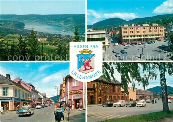Lillehammer Hilsen Fra Stadtansichten Panorama