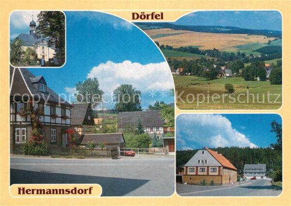 Doerfel Olbernhau Teilansicht Hermannsdorf Kirche Teilans