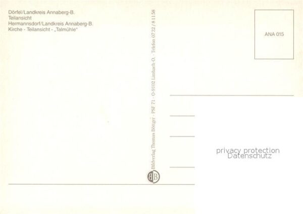 Doerfel Olbernhau Teilansicht Hermannsdorf Kirche Teilans – Bild 2
