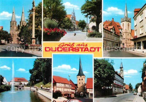 Duderstadt Teilansichten Kirchen Fontäne