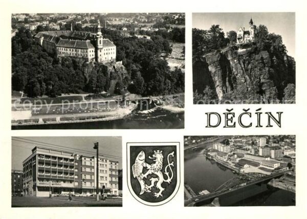 Decin Boehmen Schloss Teilansichten Fliegeraufnahme