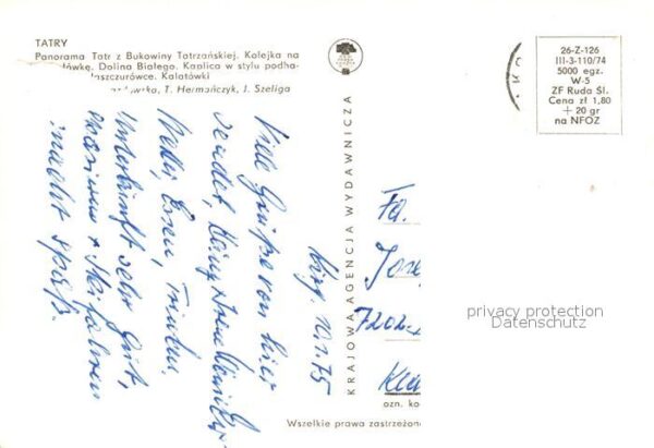Tatry Wysokie Panorama Tatr z Bukowiny Trarzanskiej K – Bild 2
